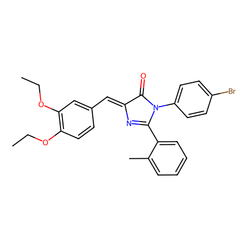 (5Z)-3-(4-bromophenyl)-5-[(3,4-diethoxyphenyl)methylidene]-2-(2-methylphenyl)imidazol-4-one structure