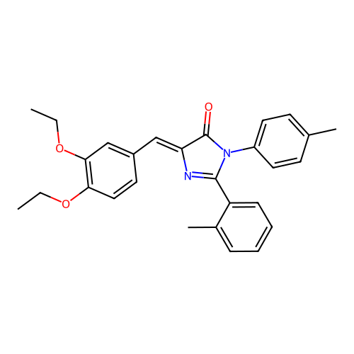 (5Z)-5-[(3,4-diethoxyphenyl)methylidene]-2-(2-methylphenyl)-3-(4-methylphenyl)imidazol-4-one structure