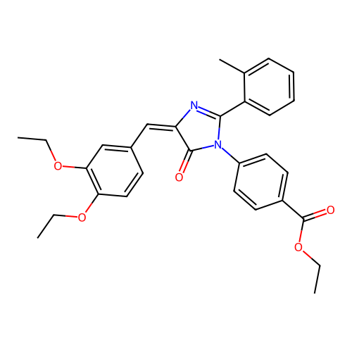 Benzoicacid,4-[4-[ methylene]-4,5-dihydro-2- -5-oxo-1H-imidazol-1-yl]-,ethylester structure