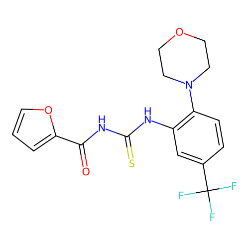N-[[2-morpholin-4-yl-5-(trifluoromethyl)phenyl]carbamothioyl]furan-2-carboxamide structure