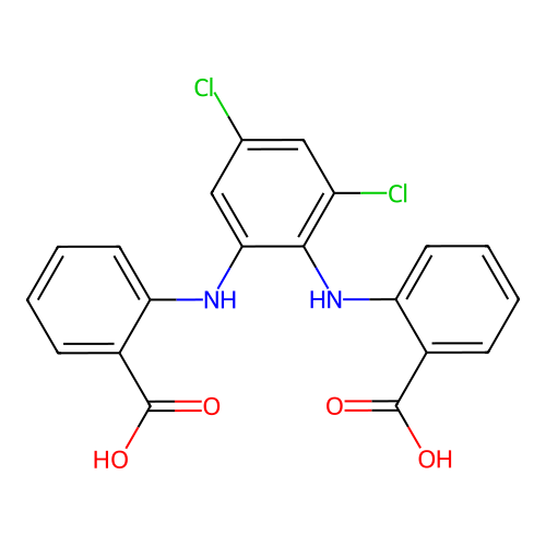 2,2'-[(3,5-Dichloro-1,2-phenylene)diimino]dibenzoic acid structure