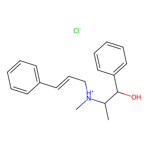 BENZYL ALCOHOL, alpha-(1-(N-CINNAMYL-N-METHYLAMINO)ETHYL)-, HYDROCHLORIDE, (+)- structure