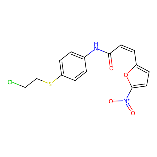 Acrylanilide, 4'-(2-chloroethylthio)-3-(5-nitro-2-furyl)- structure