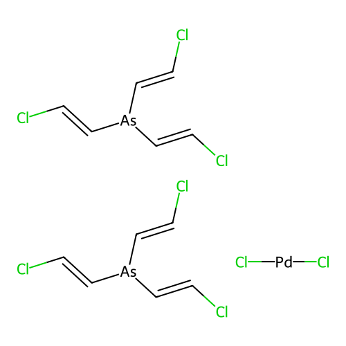 Palladous chloride, bis(tri-(beta-chlorovinyl)arsine)- structure
