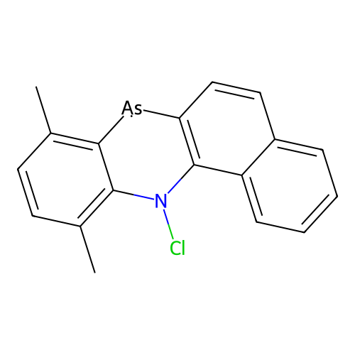 BENZO(a)PHENARSAZINE, 12-CHLORO-7,12-DIHYDRO-8,11-DIMETHYL- structure