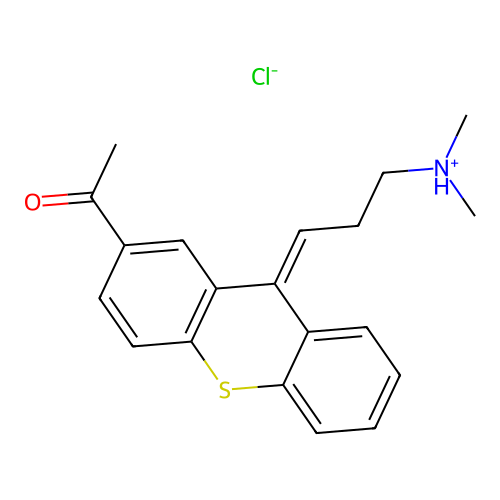 Ketone, 9-(3-(dimethylamino)propylidene)thioxanthen-2-yl methyl, hydrochloride structure