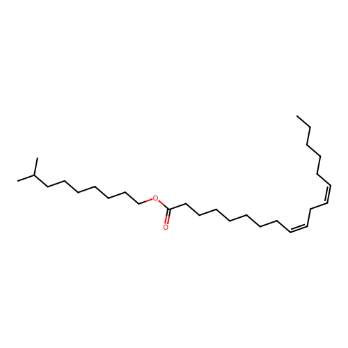 8-methylnonyl (9Z,12Z)-octadeca-9,12-dienoate structure