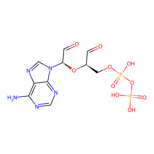 Adenosine 5'-diphosphate 2',3'-dialdehyde structure