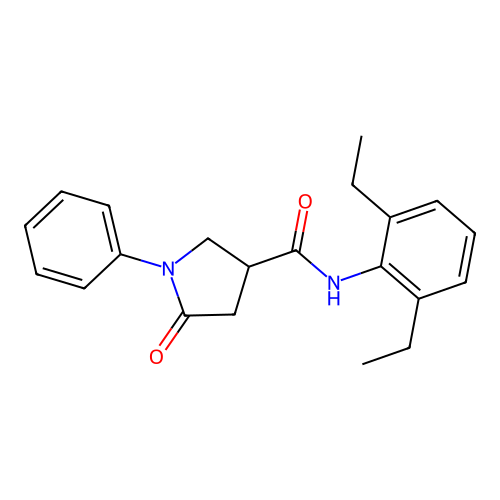 N-(2,6-diethylphenyl)-5-oxo-1-phenylpyrrolidine-3-carboxamide structure