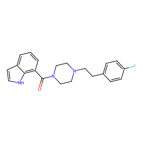 Piperazine,1-[2-(4-fluorophenyl)ethyl]-4-(1h-indol-7-ylcarbonyl)- structure