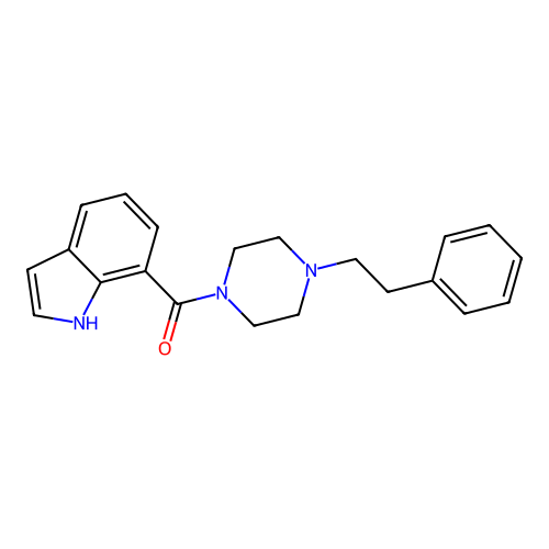 Piperazine,1-(1h-indol-7-ylcarbonyl)-4-(2-phenylethyl)- structure
