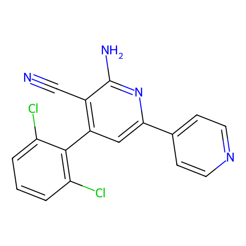 6-Amino-4-(2,6-dichlorophenyl)-2,4'-bipyridine-5-carbonitrile structure