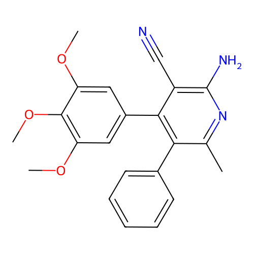 2-Amino-6-methyl-5-phenyl-4-(3,4,5-trimethoxyphenyl)pyridine-3-carbonitrile structure