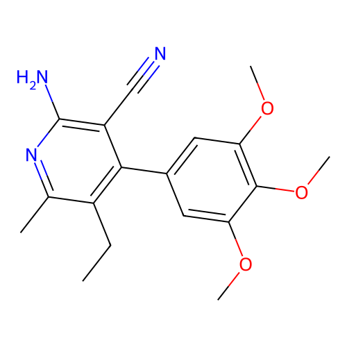 2-Amino-5-ethyl-6-methyl-4-(3,4,5-trimethoxyphenyl)pyridine-3-carbonitrile structure