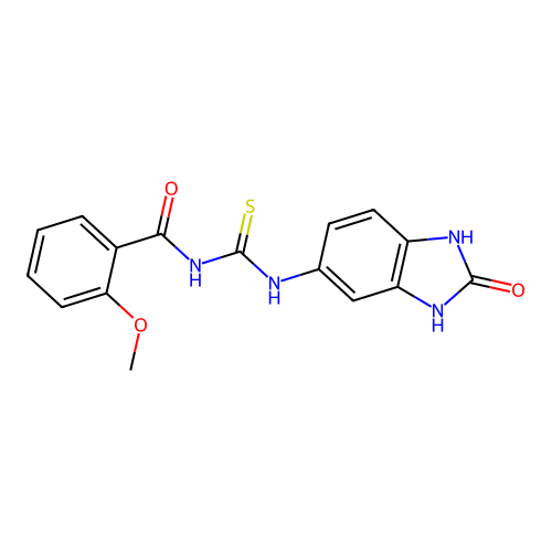 2-methoxy-N-[(2-oxo-2,3-dihydro-1H-benzimidazol-5-yl)carbamothioyl]benzamide structure
