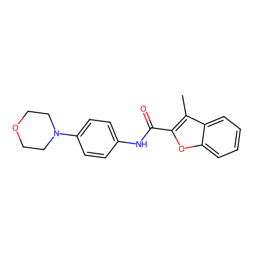 3-methyl-N-[4-(morpholin-4-yl)phenyl]-1-benzofuran-2-carboxamide structure