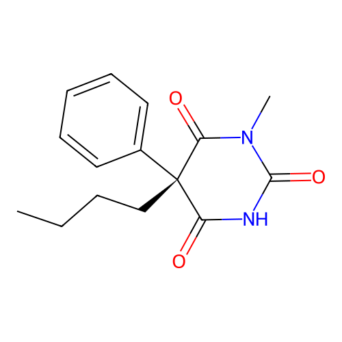 2,4,6(1H,3H,5H)-Pyrimidinetrione, 5-butyl-1-methyl-5-phenyl-, (S)- structure