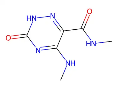 as-Triazine-6-carboxamide, 3-hydroxy-N-methyl-5-(methylamino)-, hydrate structure