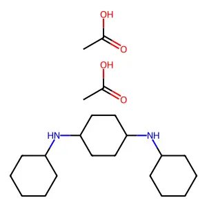 1,4-Cyclohexanediamine, N,N'-dicyclohexyl-, diacetate structure