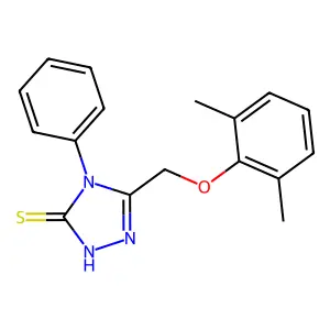 5-[(2,6-dimethylphenoxy)methyl]-4-phenyl-4H-1,2,4-triazole-3-thiol structure