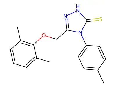 5-[(2,6-dimethylphenoxy)methyl]-4-(4-methylphenyl)-4H-1,2,4-triazole-3-thiol structure