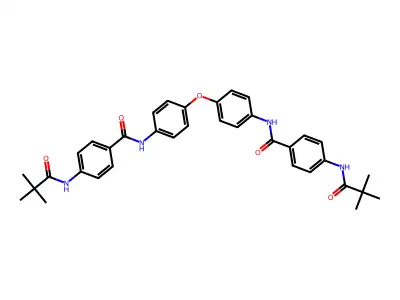 4-(2,2-dimethylpropanoylamino)-N-[4-[4-[[4-(2,2-dimethylpropanoylamino)benzoyl]amino]phenoxy]phenyl]benzamide structure