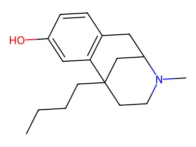 (+-)-5-Butyl-2-methyl-6,7-benzomorphan structure
