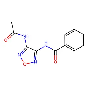 N-(4-acetamido-1,2,5-oxadiazol-3-yl)benzamide structure