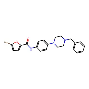 N-[4-(4-benzylpiperazin-1-yl)phenyl]-5-bromofuran-2-carboxamide structure