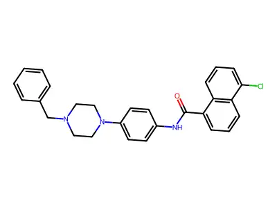 N-[4-(4-benzylpiperazin-1-yl)phenyl]-5-chloronaphthalene-1-carboxamide structure