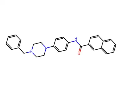 N-[4-(4-benzylpiperazin-1-yl)phenyl]naphthalene-2-carboxamide structure