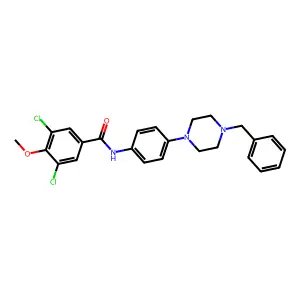 N-[4-(4-benzylpiperazin-1-yl)phenyl]-3,5-dichloro-4-methoxybenzamide structure