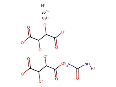 Urea antimonyl tartrate structure