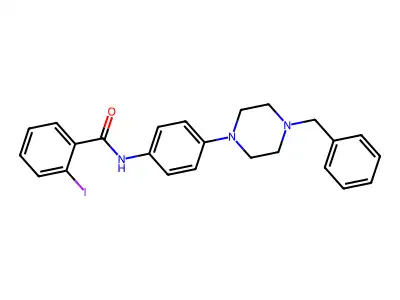 N-[4-(4-benzylpiperazin-1-yl)phenyl]-2-iodobenzamide structure