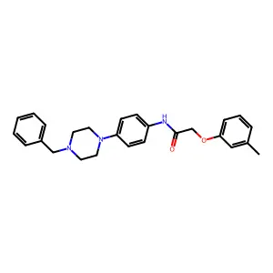 N-[4-(4-benzylpiperazin-1-yl)phenyl]-2-(3-methylphenoxy)acetamide structure