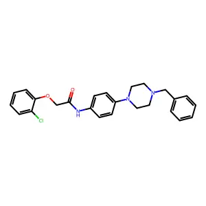 N-[4-(4-benzylpiperazin-1-yl)phenyl]-2-(2-chlorophenoxy)acetamide structure