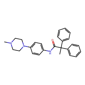N-[4-(4-methylpiperazin-1-yl)phenyl]-2,2-diphenylpropanamide structure