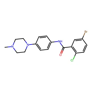 5-bromo-2-chloro-N-[4-(4-methylpiperazin-1-yl)phenyl]benzamide structure
