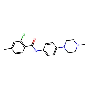 2-chloro-4-methyl-N-[4-(4-methyl-1-piperazinyl)phenyl]benzamide structure