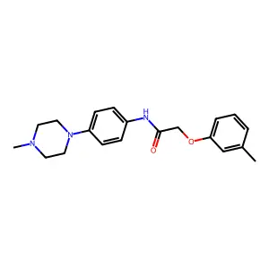 2-(3-methylphenoxy)-N-[4-(4-methylpiperazin-1-yl)phenyl]acetamide structure