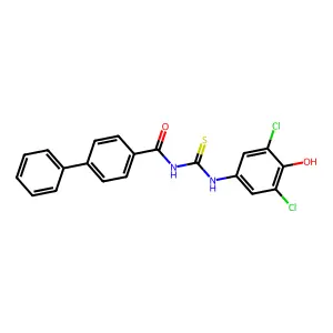 N-[(3,5-dichloro-4-hydroxyphenyl)carbamothioyl]-4-phenylbenzamide structure
