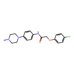 2-(4-chlorophenoxy)-N-[4-(4-methylpiperazin-1-yl)phenyl]acetamide structure