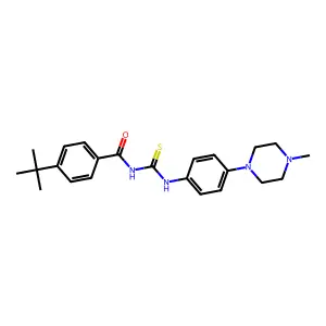 4-tert-butyl-N-[[4-(4-methylpiperazin-1-yl)phenyl]carbamothioyl]benzamide structure