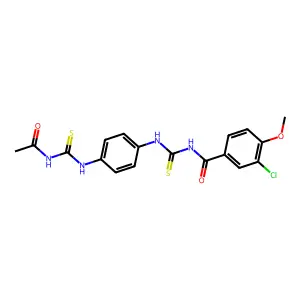 N-[[4-(acetylcarbamothioylamino)phenyl]carbamothioyl]-3-chloro-4-methoxybenzamide structure