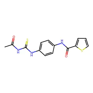 N-[4-[[acetamido(sulfanylidene)methyl]amino]phenyl]-2-thiophenecarboxamide structure