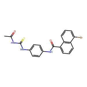 N-[4-(acetylcarbamothioylamino)phenyl]-5-bromonaphthalene-1-carboxamide structure