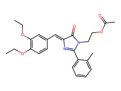 2-[4-[(3,4-diethoxyphenyl)methylidene]-2-(2-methylphenyl)-5-oxoimidazol-1-yl]ethyl acetate structure
