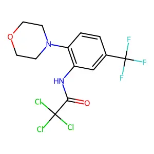 2,2,2-trichloro-N-[2-morpholin-4-yl-5-(trifluoromethyl)phenyl]acetamide structure