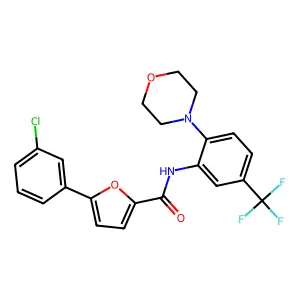 5-(3-chlorophenyl)-N-[2-morpholin-4-yl-5-(trifluoromethyl)phenyl]furan-2-carboxamide structure