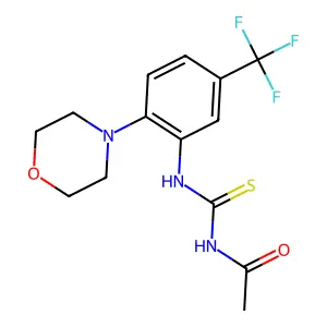 N-acetyl-N'-[2-(4-morpholinyl)-5-(trifluoromethyl)phenyl]thiourea structure